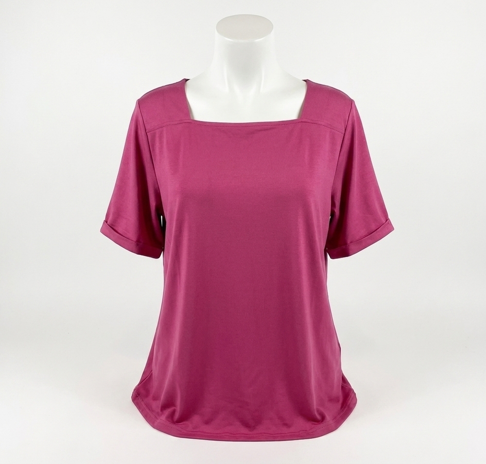 NEW SEW IN LOVE square neck top in magenta